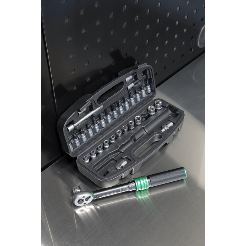 Sealey STW910B Premier Black Torque Wrench Set 1/4Sq Drive 5-25Nm 33pc