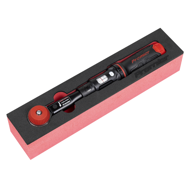 Sealey STW921 Premier Black Calibrated Micrometer Torque Wrench with 1/4Sq Push-Through Drive 5-25Nm