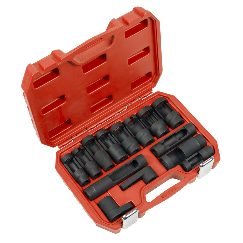 Sealey SX045 Oxygen  Diesel Injector Window Socket Set 1/2Sq Drive 14pc
