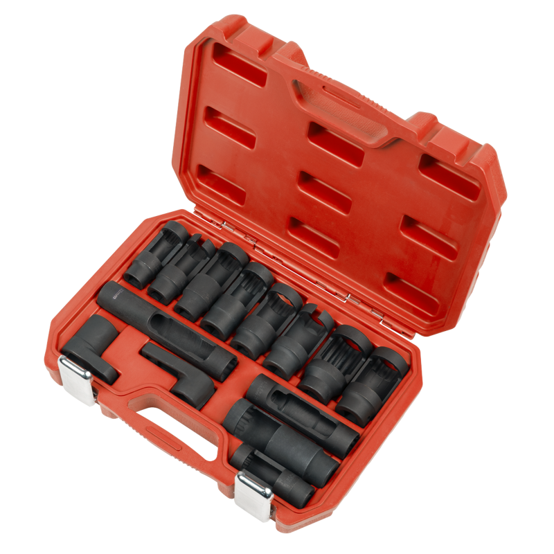 Sealey SX045 Oxygen  Diesel Injector Window Socket Set 1/2Sq Drive 14pc