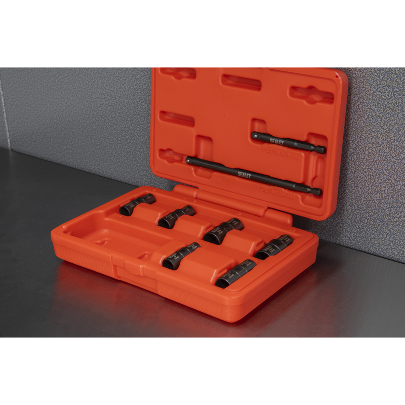 Sealey SX08 Flip Socket Set 1/4Sq Drive 12-Point 8pc