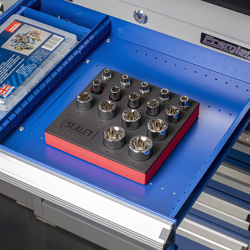 Sealey SX096 TRX-P EPR Socket Set 1/4, 3/8  1/2Sq Drive 16pc