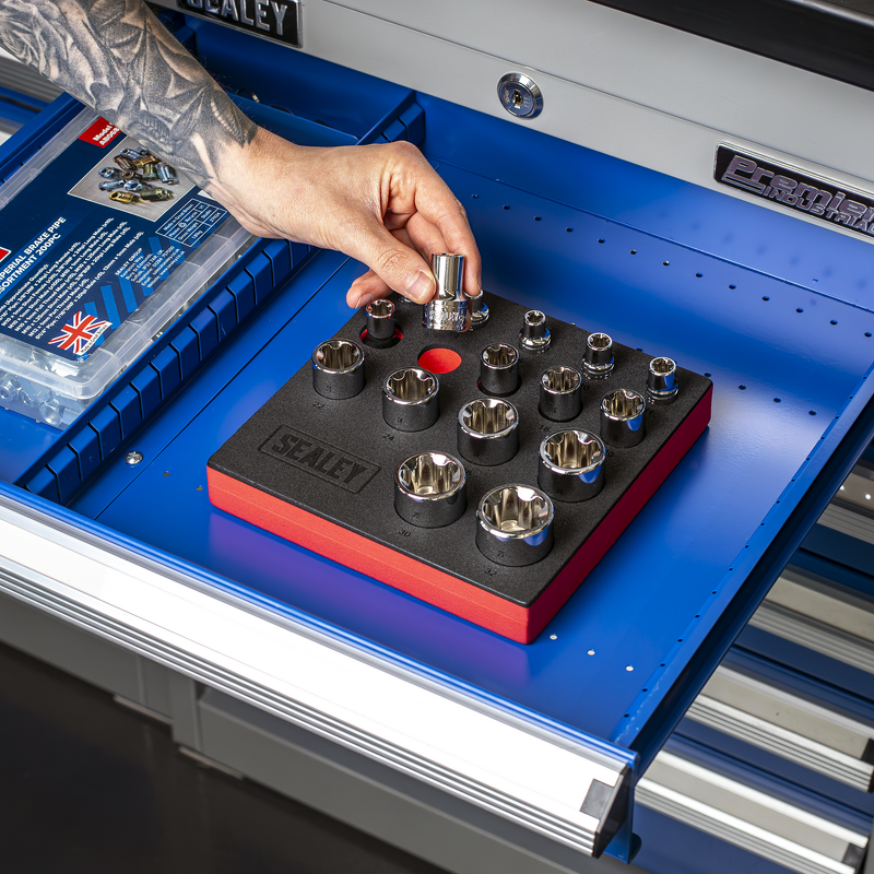 Sealey SX096 TRX-P EPR Socket Set 1/4, 3/8  1/2Sq Drive 16pc