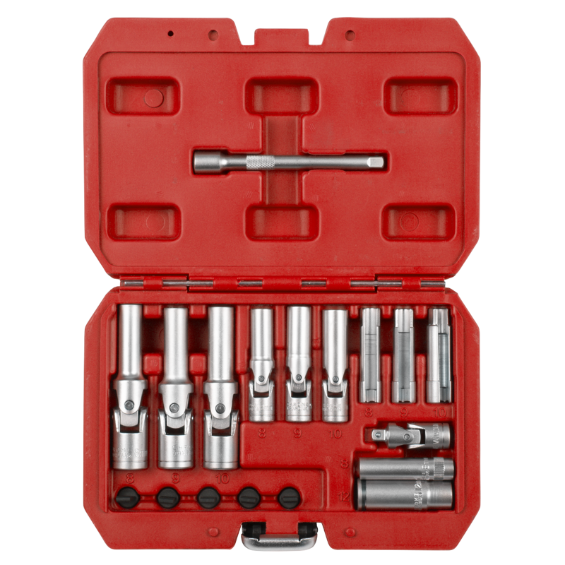 Sealey SX4031 Glow Plug Socket Set 18pc 1/4Sq  3/8Sq Drive