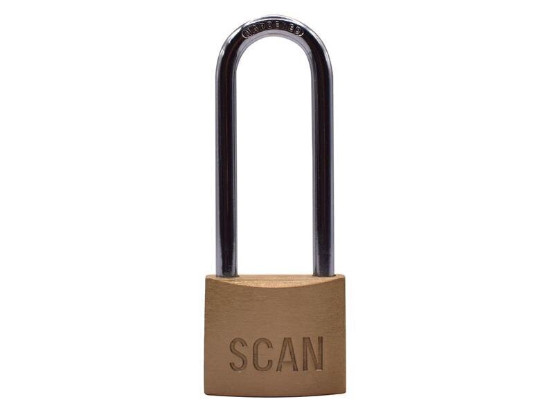 Scan Brass Padlock 40mm Long Shackle