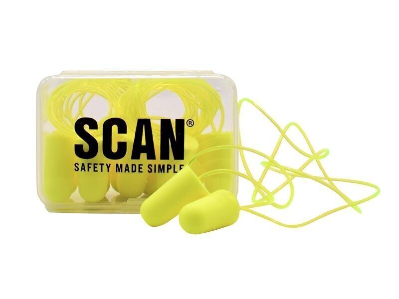 Scan Foam Earplugs  Cord (6 Pairs)