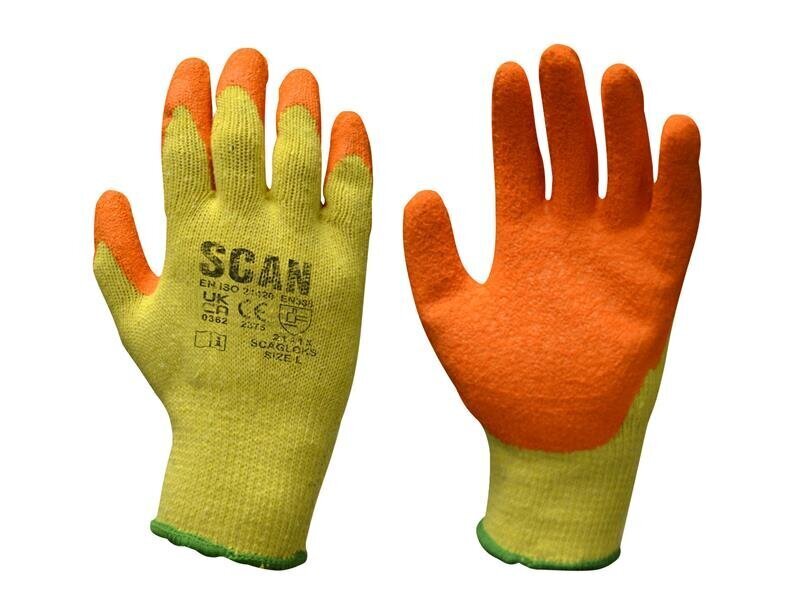 Scan Knitshell Latex Palm Gloves - M (Pack 12) Size 8