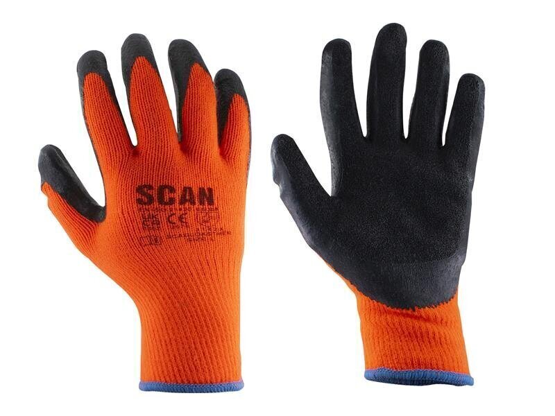 Scan Thermal Latex Coated Gloves - L (Size 9)