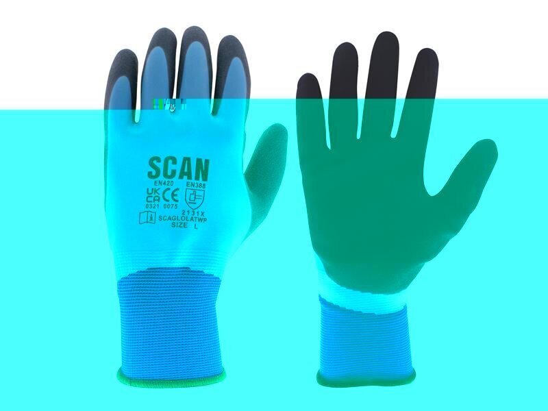 Scan Waterproof Latex Gloves - XL (Size 10)