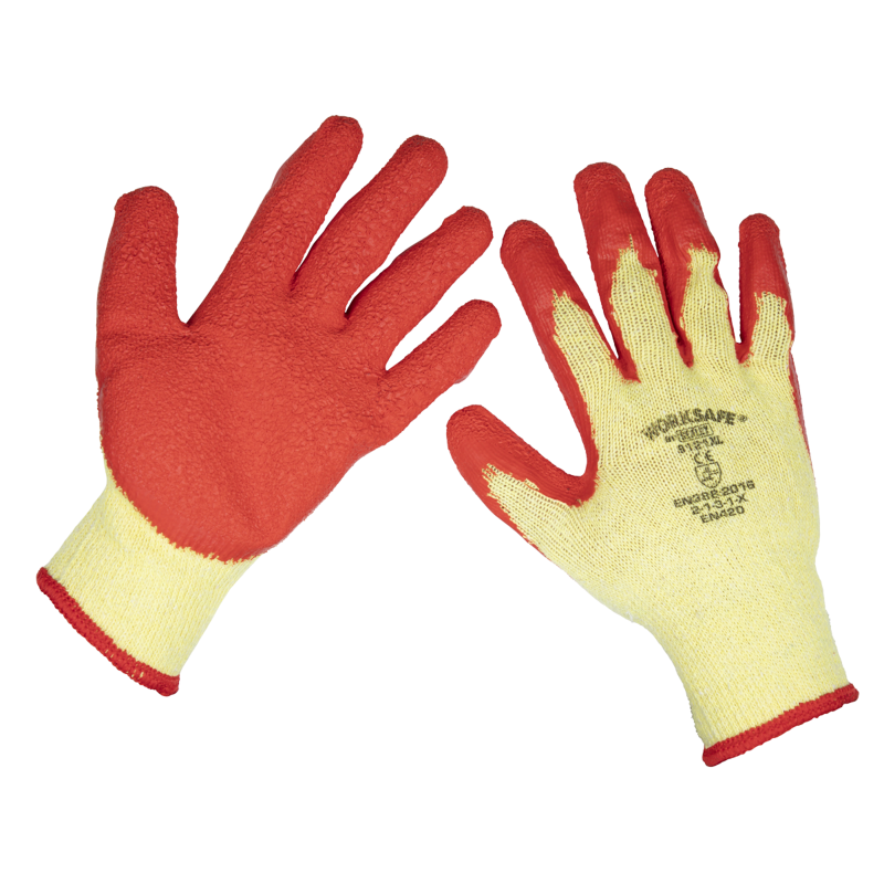 Sealey 9121XL/12 Worksafe Super Grip Knitted Gloves with Latex Palm, X-Large - Pack of 12 Pairs