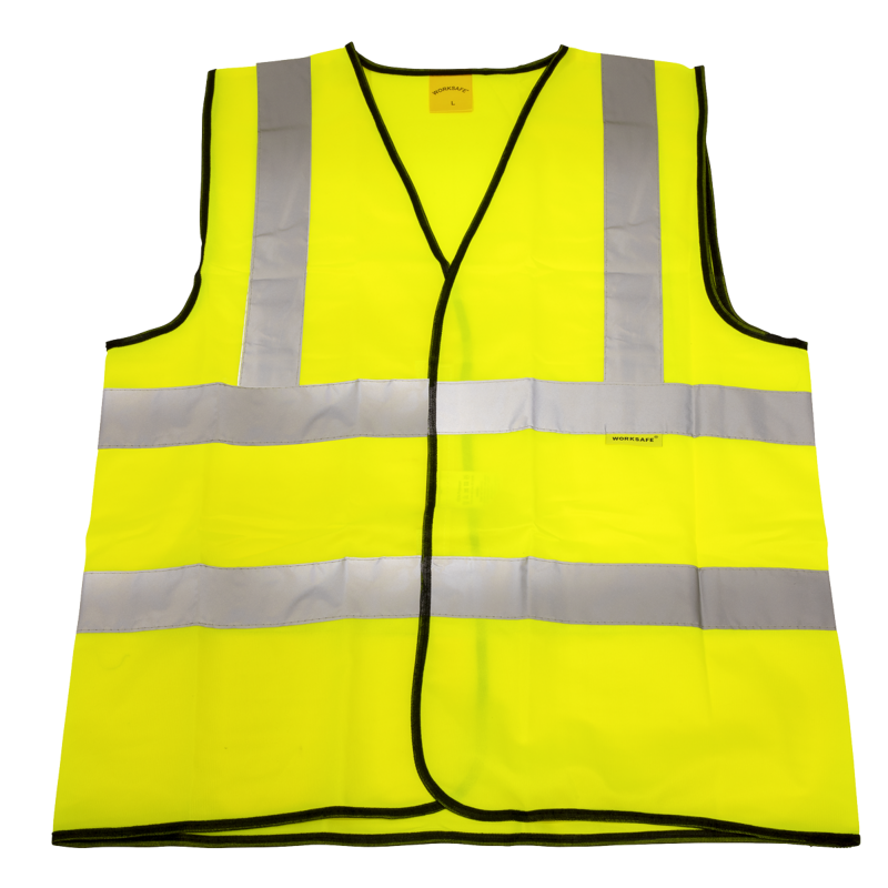 Sealey 9804L Worksafe Hi-Vis Yellow Waistcoat - Large