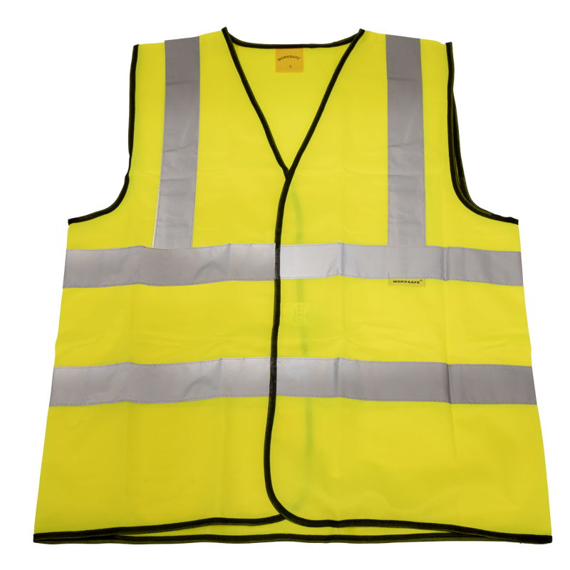 Sealey 9804M Worksafe Hi-Vis Yellow Waistcoat - Medium