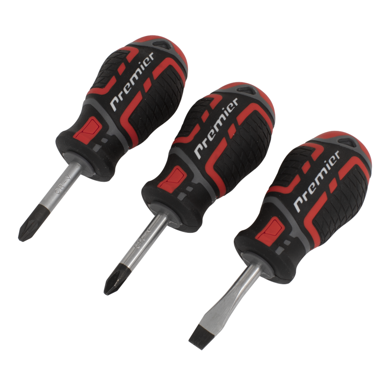 Sealey AK4328 Screwdriver Set 3pc GripMAX Stubby