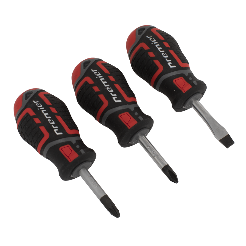 Sealey AK4328 Screwdriver Set 3pc GripMAX Stubby