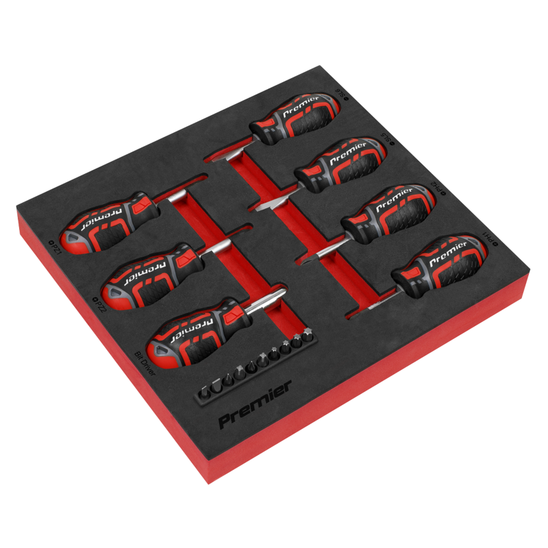 Sealey AK4371 Stubby Screwdriver Set 17pc GripMAX