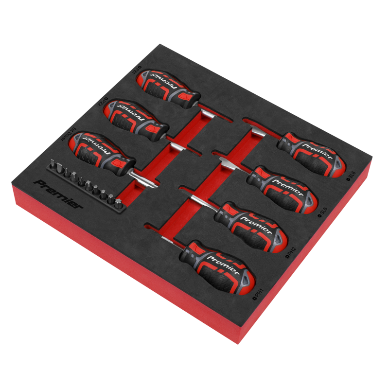 Sealey AK4371 Stubby Screwdriver Set 17pc GripMAX