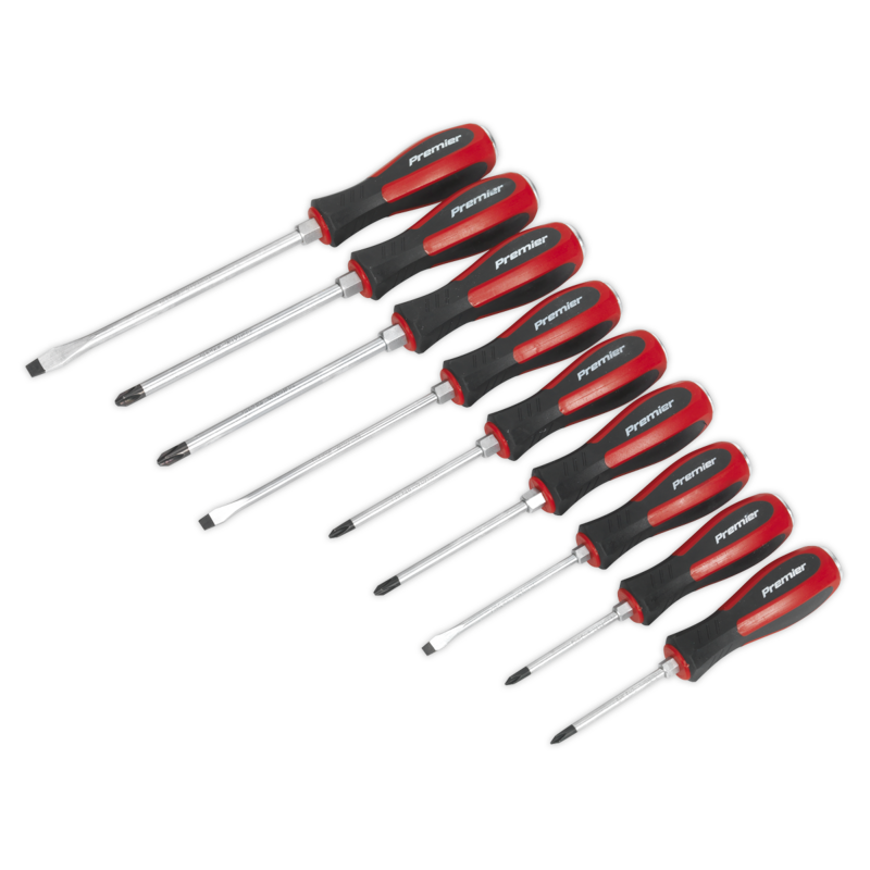 Sealey AK4934 Screwdriver Set 9pc Hammer-Thru