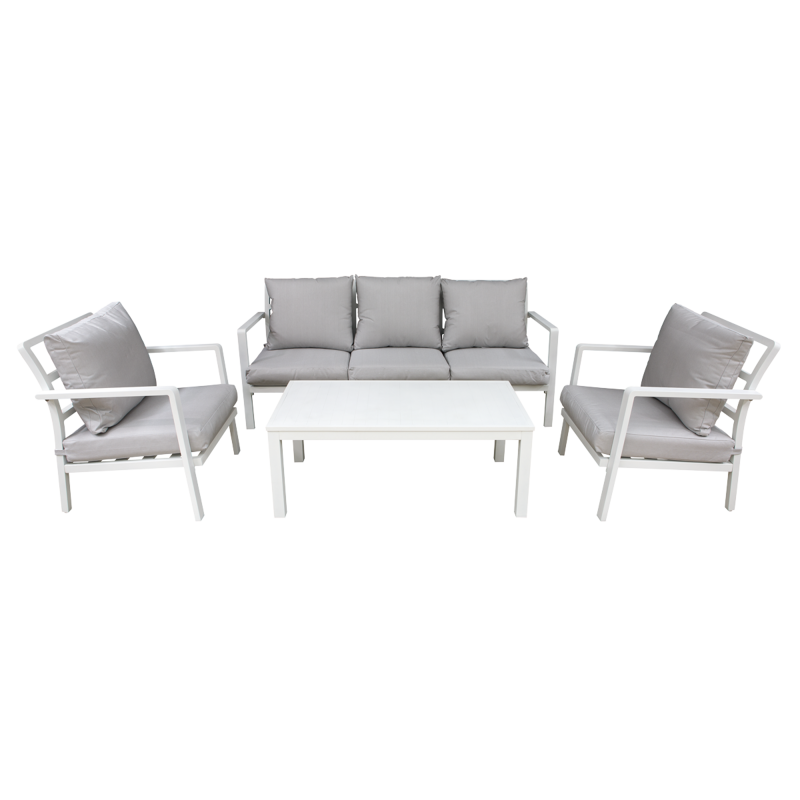 Sealey DG52 Dellonda Kyoto 4-Piece Aluminium Outdoor Garden Sofa Arm Chair Coffee Table Set