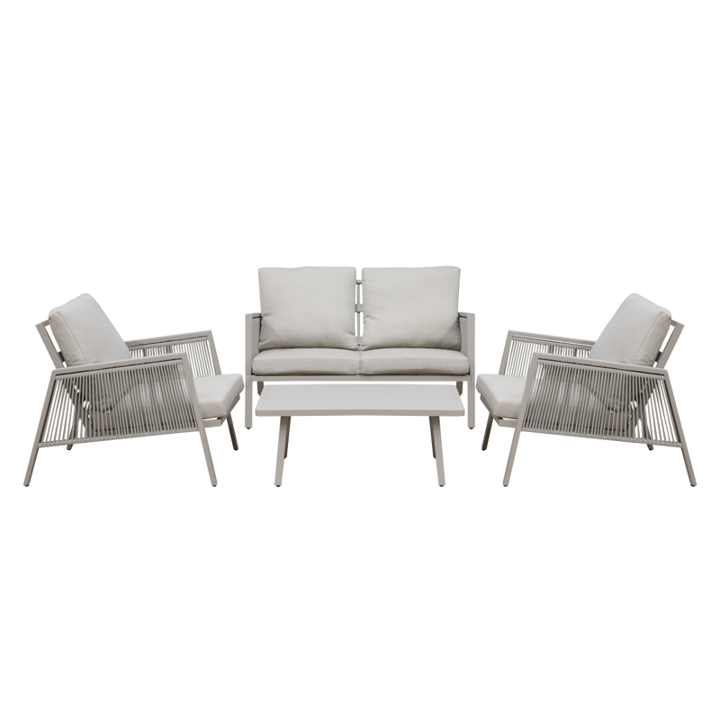 Sealey DG56 Dellonda Fusion Aluminium 4-Piece Outdoor Sofa, Arm Chairs  Coffee Table Set