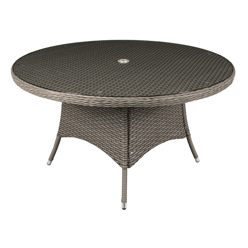 Sealey DG67 Dellonda Chester Rattan Wicker Outdoor Dining Table with Tempered Glass Top