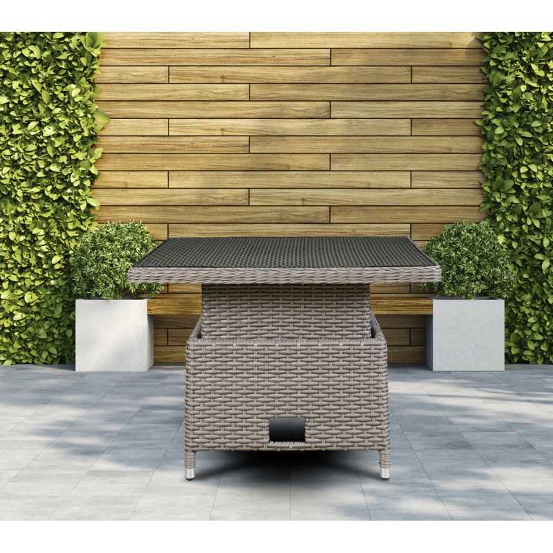 Sealey DG73 Dellonda Chester Rattan Wicker Adjustable Outdoor Dining Table, Brown