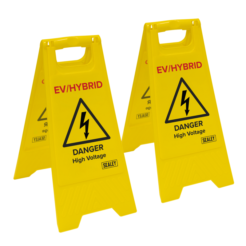 Sealey EV19 EV/Hybrid Floor Warning Signs - Pack of 2