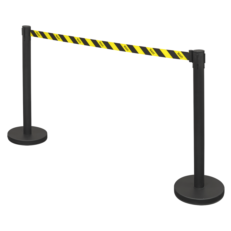 Sealey EV23 Retractable Safety Belt Barrier Post - Set of 2