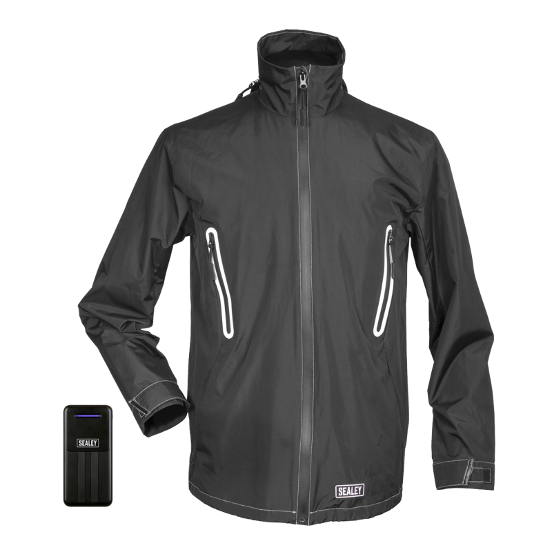 Sealey HJ01KIT 5V Heated Rain Jacket - Small with Power Bank