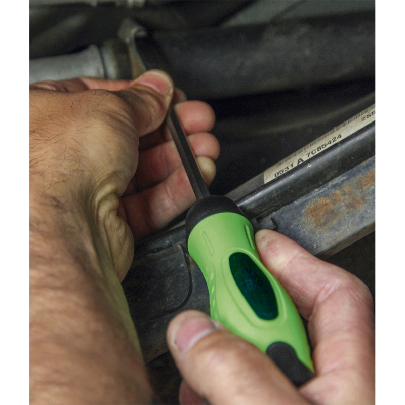 Sealey HV002 Screwdriver Set 8pc Hammer-Thru Hi-Vis Green