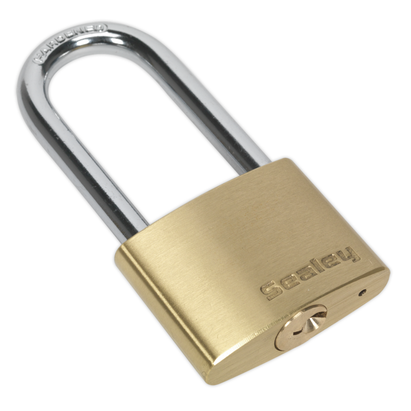 Sealey PL102L Brass Body Padlock Long Shackle 50mm