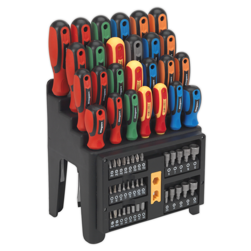 Sealey S01152 Screwdriver, Bit  Nut Driver Set 61pc