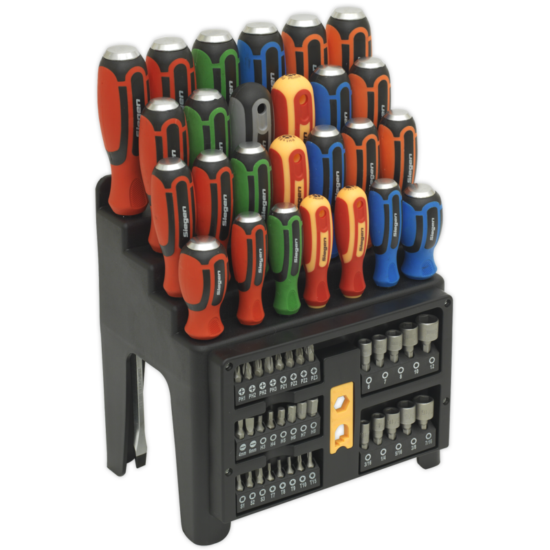 Sealey S01153 Hammer-Thru Screwdriver, Bit  Nut Driver Set 61pc