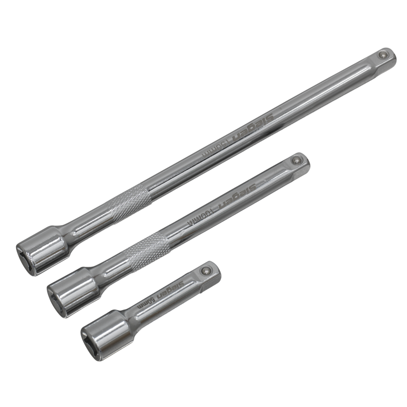 Sealey S0718 Extension Bar Set 3pc 1/4Sq Drive