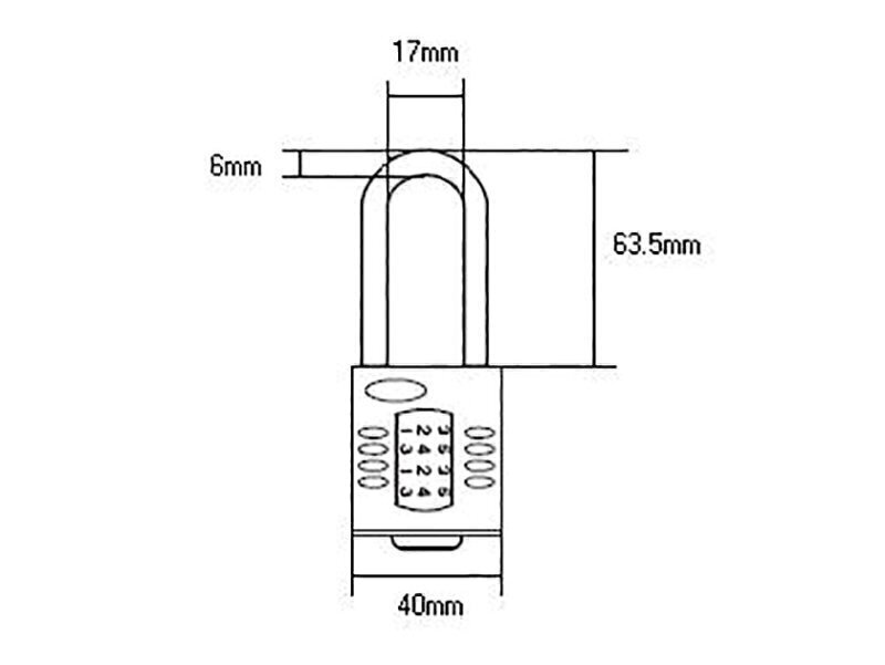 Squire CP40/2.5 Combination Padlock 4-Wheel 40mm Extra Long Shackle 63mm