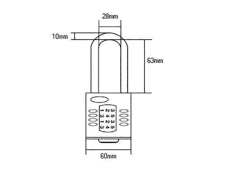 Squire CP60/2.5 Combination Padlock 5-Wheel 60mm Extra Long Shackle 63mm