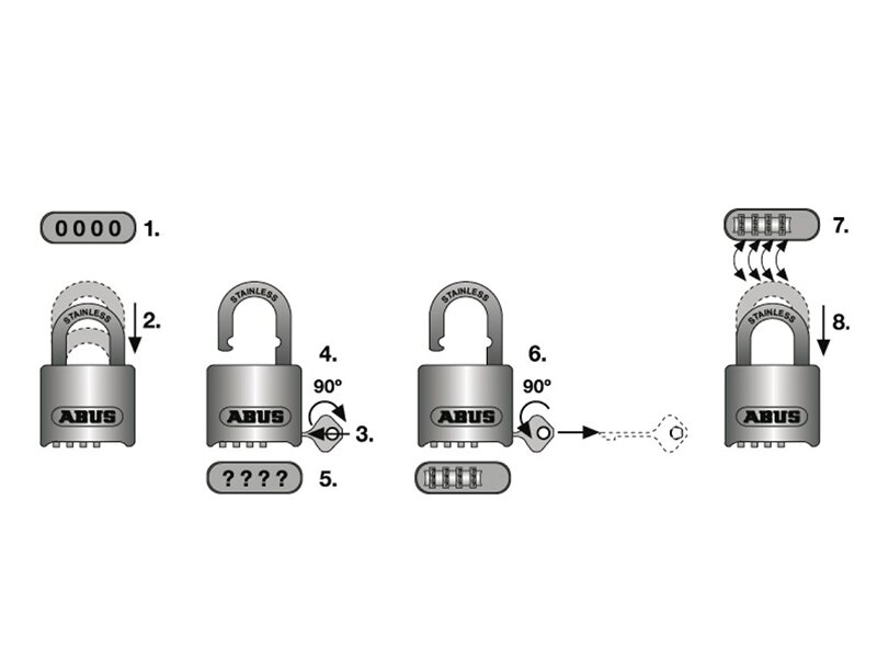 ABUS Mechanical 190/60 60mm Heavy-Duty Combination Padlock Closed Shackle (4-Digit) Carded