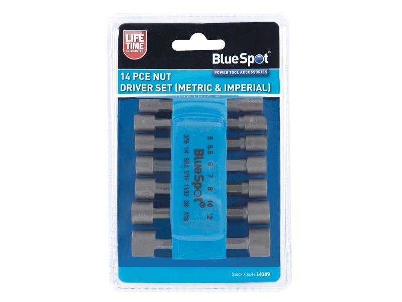 BlueSpot Tools Metric  Imperial Nut Driver Set, 14 Piece