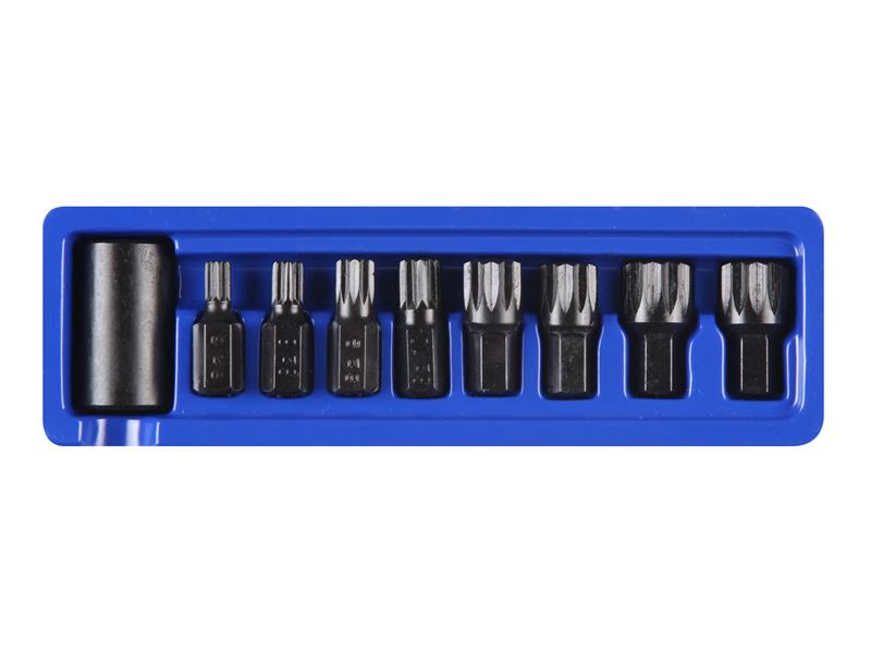 BlueSpot Tools 1/2in Impact Spline Bit Set, 9 Piece