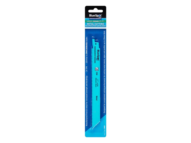 BlueSpot Tools Bi-Metal Reciprocating Saw Blade 240mm x 5 TPI Pack of 5