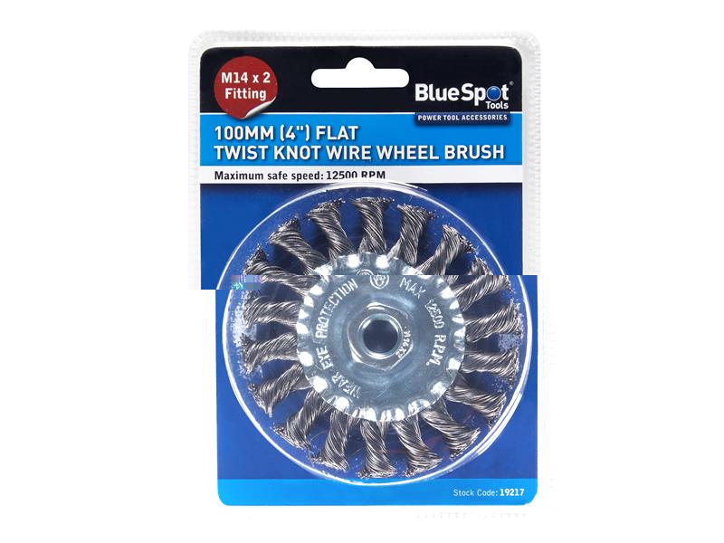 BlueSpot Tools Flat Twist Knot Wire Wheel 100mm M14 X 2