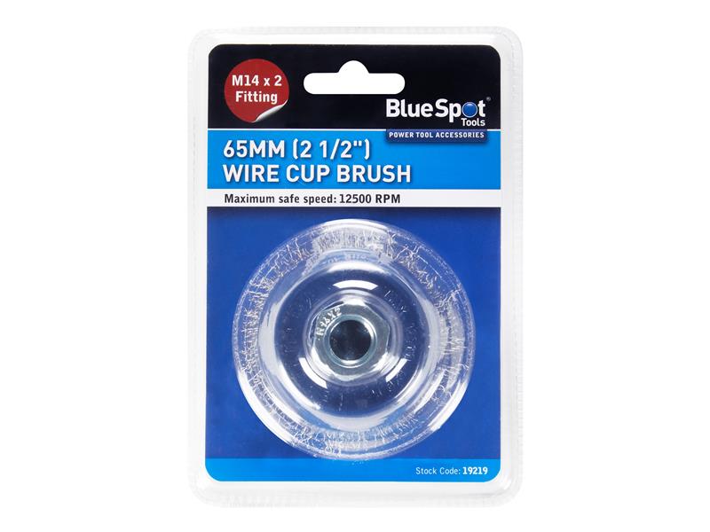 BlueSpot Tools Steel Wire Cup Brush 65mm M14 X 2