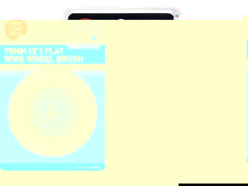BlueSpot Tools Flat Steel Wire Wheel Brush 75mm x 6mm Arbor