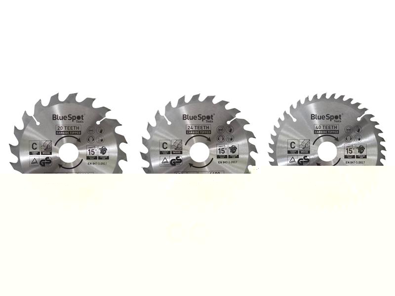 BlueSpot Tools 184mm Circular Saw Blade Set, 3 Piece