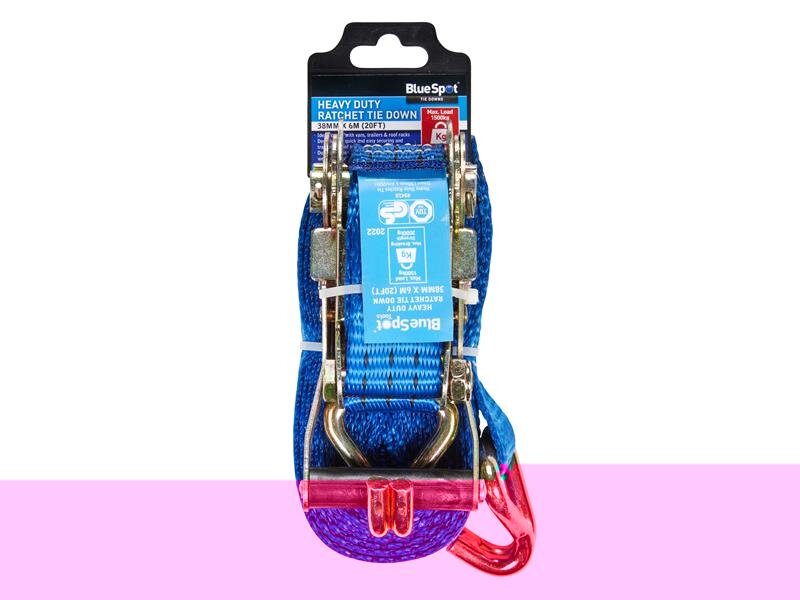 BlueSpot Tools Heavy-Duty Ratchet Tie Down 38mm x 6m