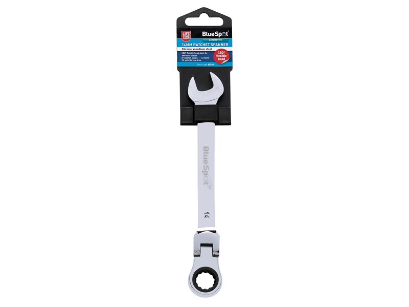 BlueSpot Tools 180 Flexible Head Ratchet Spanner 14mm