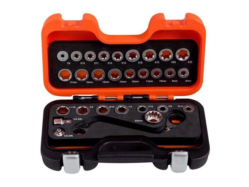 Bahco S Type Ratchet Ring Wrench Adaptor Set, 29 Piece