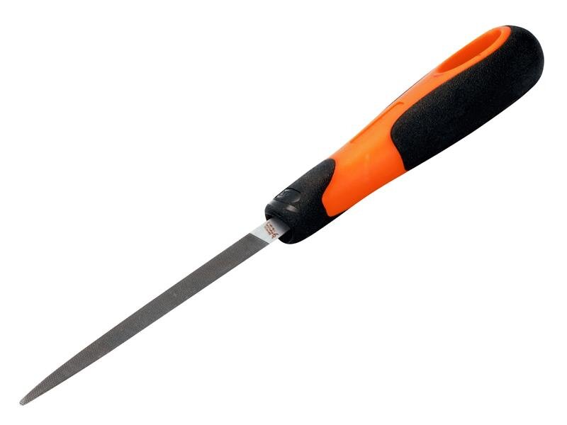 Bahco 1-170-08-2-2 ERGO Handled Three-Square Second Cut File 200mm (8in)