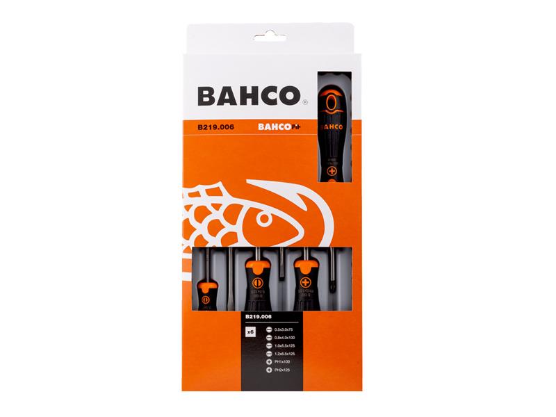 BAHCOFIT Screwdriver Set, 6 Piece SL/PH