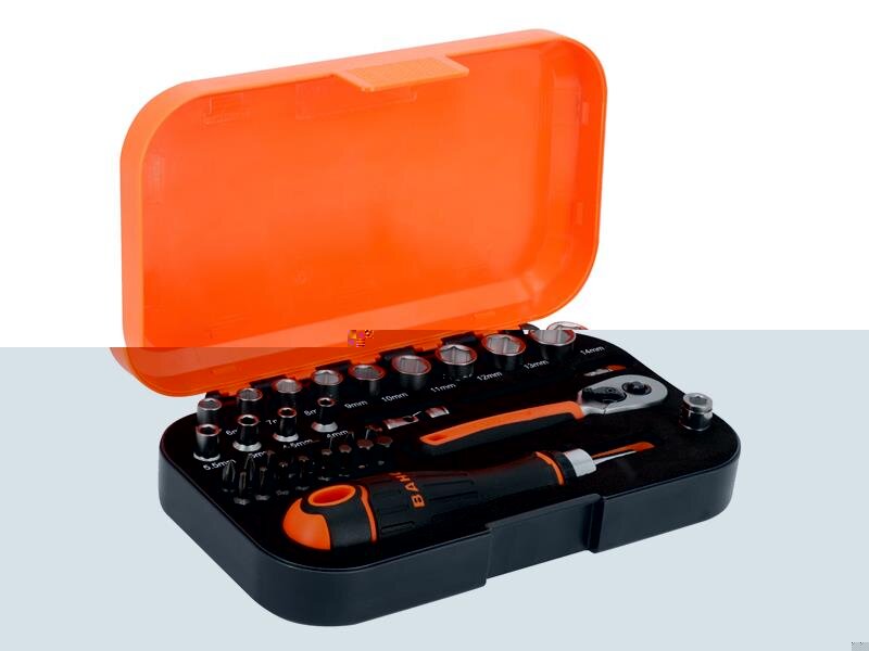 Bahco S34MC8H 1/4in Drive Socket  Bit Set, 34 Piece