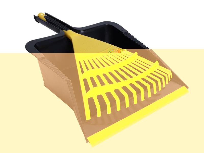 Bulldozer Heavy-duty Dustpan and Large Hand Rake Set